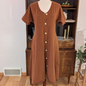 Mien Studios Weekender Dress Saddle Brown Medium